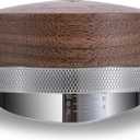 54mm Espresso Distribution Tool Walnut Coffee Distributor Adjustable Depth Stainless Steel Espresso Leveler Compatible with Breville Espresso Machines