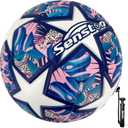 Senston Soccer Ball Size 3 & Size 4 & Size 5 for Kids and Adult Official Match Training Soccer Ball with Pump (Navy blue)