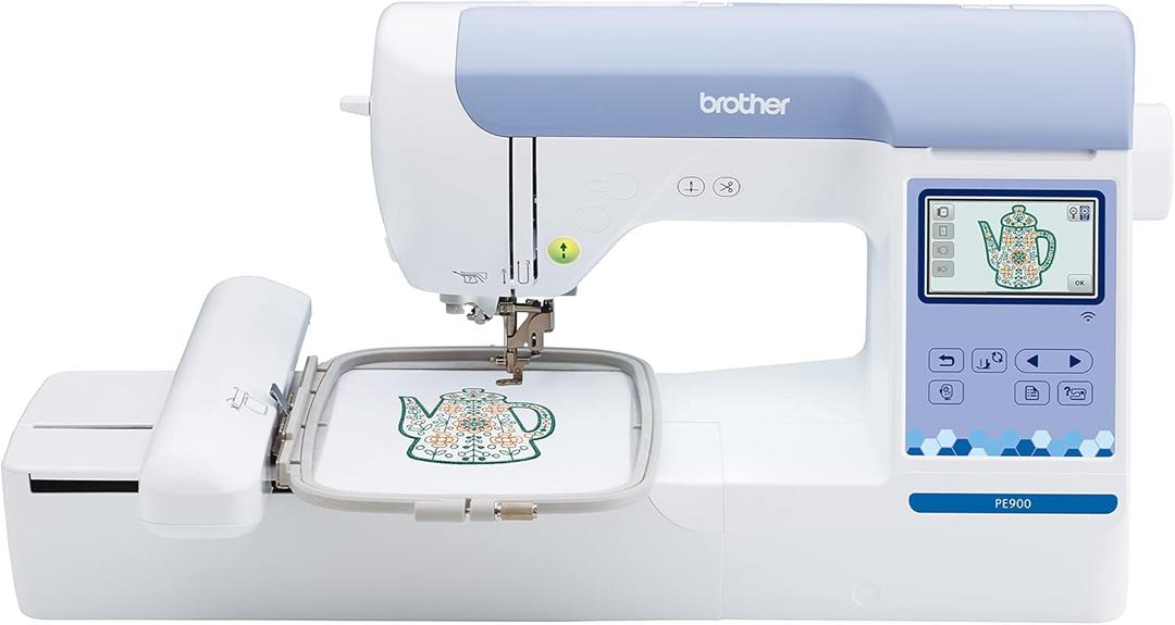 Brother PE900 Embroidery Machine with WLAN, White Brother PE900 Embroidery Machine with WLAN, White