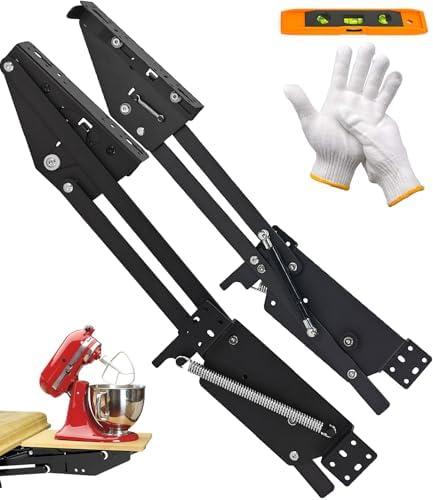 ROSROSE Mixer Lift for Cabinet Appliance for Lift-Heavy Duty Kitchen Cabinet Spring Loaded Mixer with Soft-Close Spring Loaded Appliance Lift with Locking Mechanism, Zinc, 2025 Upgraded