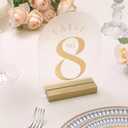 UNIQOOO 20 Pack 4" Gold Birch Wood Stands for Wedding Acrylic Sign, Wood Table Number Holders for 1/8 Thick Acrylic Sheets | Wedding Display Stand, Card Holder for Bar Menu, Retail Sign, Party