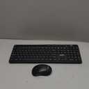 Wireless Keyboard and Mouse Combo, MARVO 2.4G Ergonomic Wireless Computer Keyboard with Phone Tablet Holder, Silent Mouse with 6 Button, Compatible with MacBook, Windows (Black)
