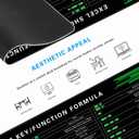 Excel Cheat Sheet Desk Pad, 31.5"x11.8", Waterproof Extra Large Excel Shortcut Mat with Stitched Edges, Anti-Slip Excel Mouse Pad for Office Desk, MS Excel/Word Shortcuts (Green Excel J)