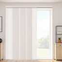 VEVOR Panel Track Blinds, Extendable Track from 45.8 in to 86 in W, Trimmable Panel Curtains Up to 96 in H, Adjustable Vertical Panel Blinds for Sliding Doors, Patio Doors, Room Divider, Light Brown, 98.4"W x 85.8"H