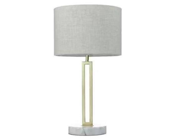 Metal Base Marble Ainsley Table Lamp - Grey