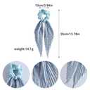 Ouliget Silky Satin Hair Scarf Scrunchies for Women,Sweet Soft Shiny Hair Band Hair Accessories,Bohemia Knotted Bow Ribbon Elastic Hair Scrunchies, 4 Pieces