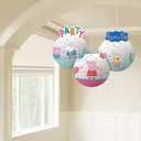 amscan Peppa Pig Confetti Party Embellished Lanterns - 9 1/2" x 12 1/2" | Assorted Design | Pack of 3