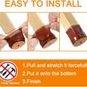 24 Pcs Chair Leg Floor Protectors for Hardwood Floors Silicone Covers to Protect Wood Tile Floors Felt Bottom Furniture Leg Caps Anti-Scratch Reduce Noise (Fit:1.3"-2")