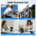 Portable Personal Waist Neck Fan - Airflow Strong, 10000rpm, 4-Speed Rechargeable Battery, Fast Cooling,Hands-Free Clip Belt Fan Indoor, Outdoor, Camping,Work (Black)