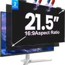 2Pack Magnetic 21.5 Inch Privacy Screen for Computer Monitor 16:9 Aspect Ratio, Hanging Removable Anti-Blue/Glare Protector Film, Anti Spy Desktop Security Private Filter 21.5in