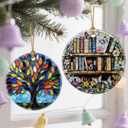4 x Enchanting Book Christmas Ornaments: Christmas Tree Ornaments & Holiday Decor  Perfect Holiday Presents & Gift Ideas for Friends, Coworker, Family, Book Lover, and Literary Lover