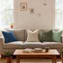 Mecatny Corduroy Summer Decorative Throw Pillow Covers 24x24 Set of 2 for Sofa Living Room, Soft Neutral Boho Couch Pillow Covers for Home Decor, Olive Green