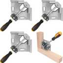 4 PCS Corner Clamps for Woodworking, Premium 90 Degree Right Angle Clamps, Adjustable Swing Jaw Aluminum Frame Clamps for Precise and Easy Fixing (4 PCS Clamping Range 3 Inch)