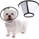 Ducomi Elizabethan Adjustable Protective Collar for Dogs and Cats, Anti-Scratching and Anti-Bite - Accelerates the Healing of Injuries - Anti-Bite Protection Cone, 2 Packs (L)