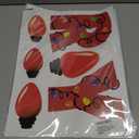 2 x Christmas Bulb Light Window Clings - Winter Car Refrigerator Decorations Stickers for Holiday Xmas Home Kitchen Living Room - Door Window Seasons Decals