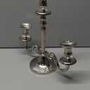 Deco 79 Aluminum Metal Scroll Decorative Candelabra Candlestick Holder, Candlestand 14" x 6" x 14", Silver