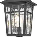 NAXTTII Lamp Post Outdoor Lighting 16.5 Inch Black Outdoor Post Lights Waterproof Aluminum Pole Lantern for Garden Patio Pathway E26 Socket