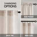 MIULEE Natural White Linen Curtains 84 Inch Length 2 Panels for Bedroom Living Room Back Tab Soft Thick Linen Textured Window Drapes Semi Sheer Light Filtering Privacy Farmhouse Curtains 42 Inch Wide