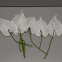 Ling's Moment White Anthurium Flowers, 7pcs Artificial Silk Filler Plants, Faux Greenery Stems for DIY Wedding Bouquets Centerpieces Arrangements Bridal Shower Party Home Decorations