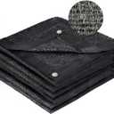 SUNNY GUARD 70% Shade Cloth, 6x12ft Mesh Tarp with Grommets, Shade Tarp for Garden, Plant, CanopyPatio, Blackhouse, Pergola,Black (6FTx12FT)