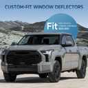 Smoke Rain Guards Fit for Toyota Tundra CrewMax 2022 2023 Tape-On Side Shatterproof Window Visor, Window Deflectors, Vent Deflectors, 4-Piece Set
