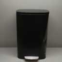 Kitchen Trash Can with Lid for Office Bedroom Bathroom Step Trash Bin Fingerprint-Proof Garbage Bin Brushed Stainless Steel 13 Gallon (Black)