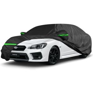 Waterproof Car Cover for Subaru WRX 2012-2025,210D All Weather Car Covers with Zipper Door,Windproof Bands for Sun UV Snow Rain Dust Hail Protection