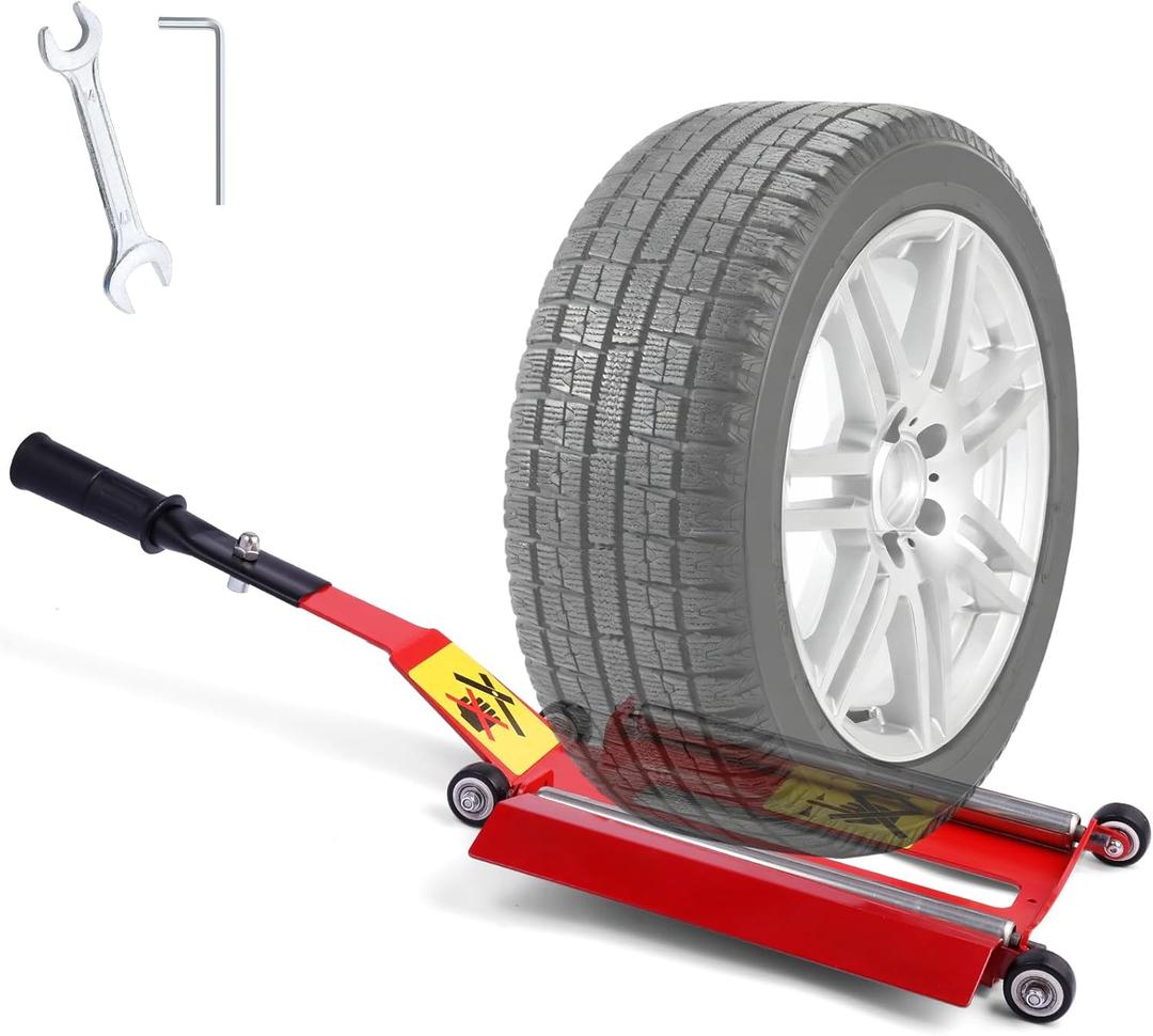 Wayona Portable Tire Jack Tool with Roller Plate, Tire Lifting Tool with Removable Handle for Cars, SUVs and Off-Road Trucks, Effortless Tire Lifter Jack Tool for Removal and Positioning of Tires