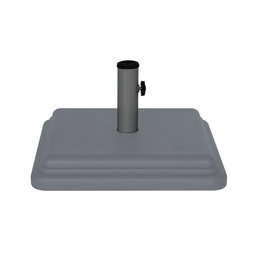 US Weight 40 Pound Umbrella Base - Weighted Umbrella base For Use With Patio Table – Heavy Duty Base- 4” Stem Accommodates 1”-1.5” Pole Sizes - Grey