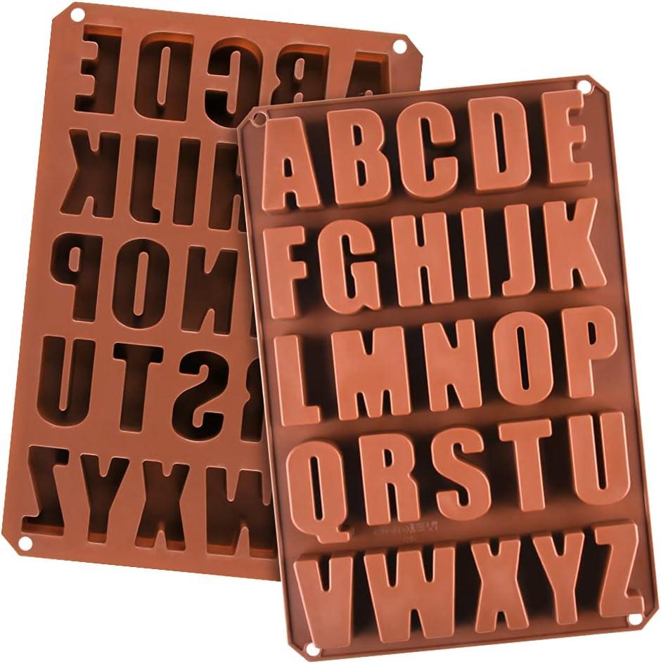 2pcs Large Letter Molds Silicone Alphabet Mold for Crayon, Cake Baking Decor (2)