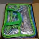 12.6 * 9.25 * 6.9 IN Extra Large Toy Storage Bags, 6 Packs Clear Colorful Waterproof Toy Organizer Bags with Labels, Dual Zippers and Portable Handheld Design, Board Game Storage for Building Blocks