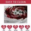 XCHI Rose Love Hearts Eucalyptus Leaves Valentines Day Tablecloth Square Table Cloth Washable Table Covers for Indoor Outdoor Dining Home Party Decorations 60x60 Inch