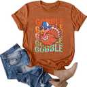 Thanksgiving Shirt for Women Gobble Gobble T-Shirts Funny Turkey Graphic Tee Turkey Day Thanksgiving Tee Top (XXL)
