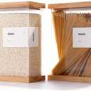 APT 1101 Bamboo Food Dispenser | Kitchen Organizers and Storage | Airtight Pantry Organizers and Storage Container | Cereal, Rice, Flour, Snack Storage (2, Large)