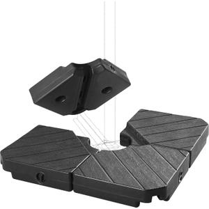 FRUITEAM Patio Offset Umbrella Base Stand, 180 LBS Sand Filled Outdoor Base Heavy-Duty for Cantilever Umbrellas, Large Easy-Fill Spouts for Water & Sand Filling