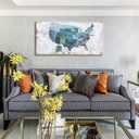 Map of The United States Wall Decor Map Canvas Wall Art for Wall Decoration Wood Background USA Canvas Prints for Bedroom Office Kitchen Home Wall Decor Framed Artwork Ready to Hang24"x48"