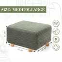 Gilprop Stretch Square Ottoman Cover, Ottoman Slipcover, Foot Stool Cover with Elastic Bottom, Stool Furniture Protector for Couch Home Decor Pouffe(Green,Jacquard)