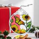 Stained Glass Ornament, Christmas Ornament, Hanging Ornaments for Home Decor & Christmas Tree Ornaments Exquisite Holiday Decor, Xmas Gifts & Holiday Present - Monarch Butterfly