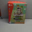 CUTE STONE Kids Kitchen Playset, Play Kitchen Set with Sound & Light, Cooking Stove with Steam, Toy Sink,Play Food Toy and Kitchen Accessories for Pretend Play, Kitchen Toy Set for Toddler Girls, Pink