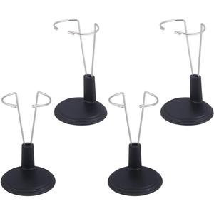 2 x NUOBESTY Doll Stands Display Holder Doll Bracket Support Bear Stand for Home Black 15cm 4pcs