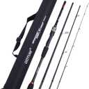 Goture Travel Fishing Rods, 4 Piece Fishing Pole with Case/Bag, Casting/Spinning Rod,Ultralight Fishing Baitcasting Rod 7ft for Saltwater Trout, Bass, Walleye, Pike (Spinning/10'-mf/M, 4 Piece Fishing Rod - Black)