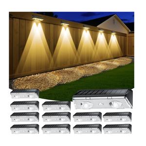 Solar Fence Lights Outdoor, 12 Pack IP65 Waterproof Fence Lights Solar Powered with Ultra-Bright LED Lens, 9 Color Modes, 12+ Hours Steady Glow for Deck/Backyard/Patio/Pool/Wall - Black
