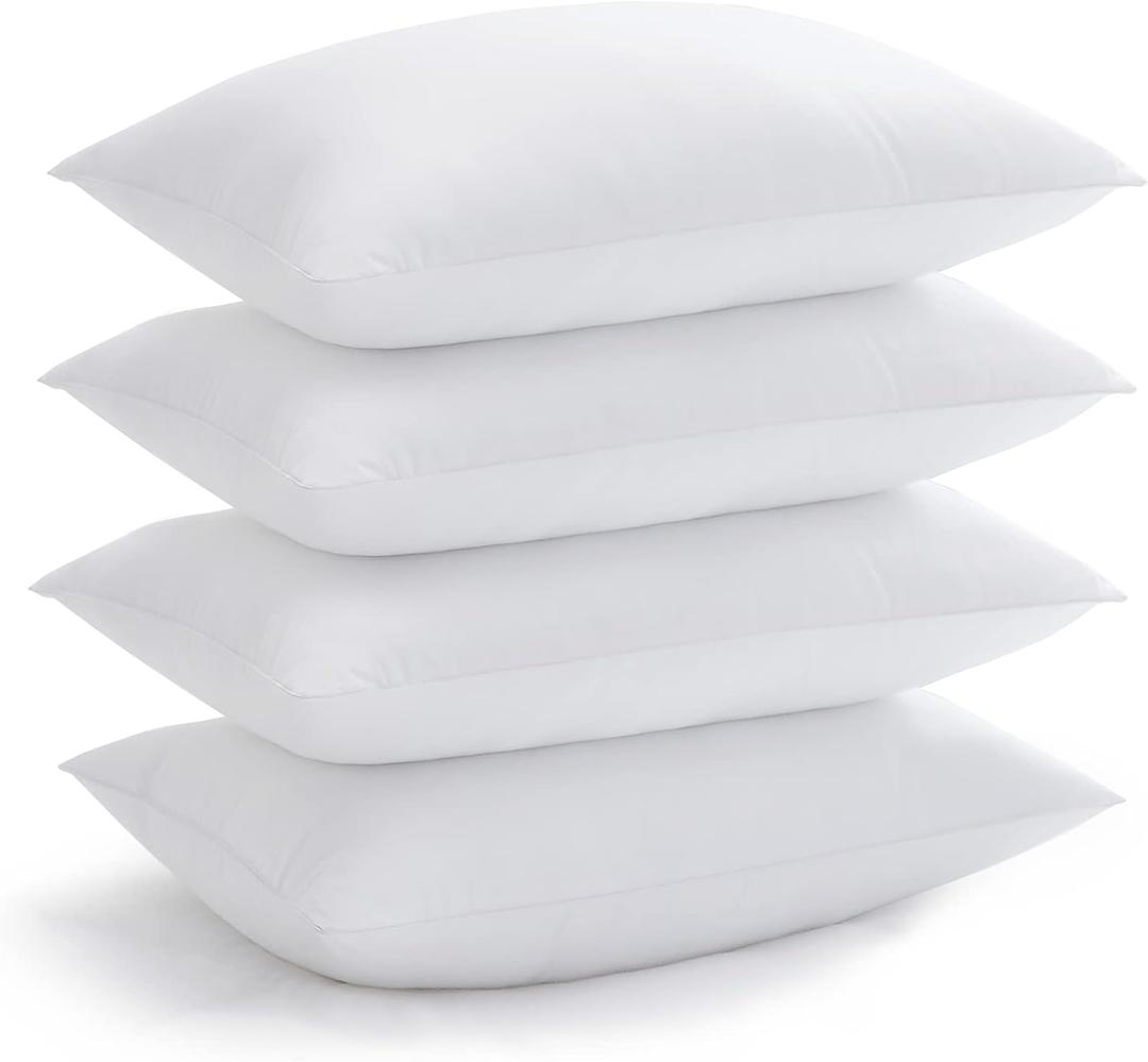 Acanva Bed Pillows for Sleeping, Cooling Hotel Quality with Premium Soft 3D Down Alternative Fill for Back, Stomach or Side Sleepers, Standard (Pack of 4), White