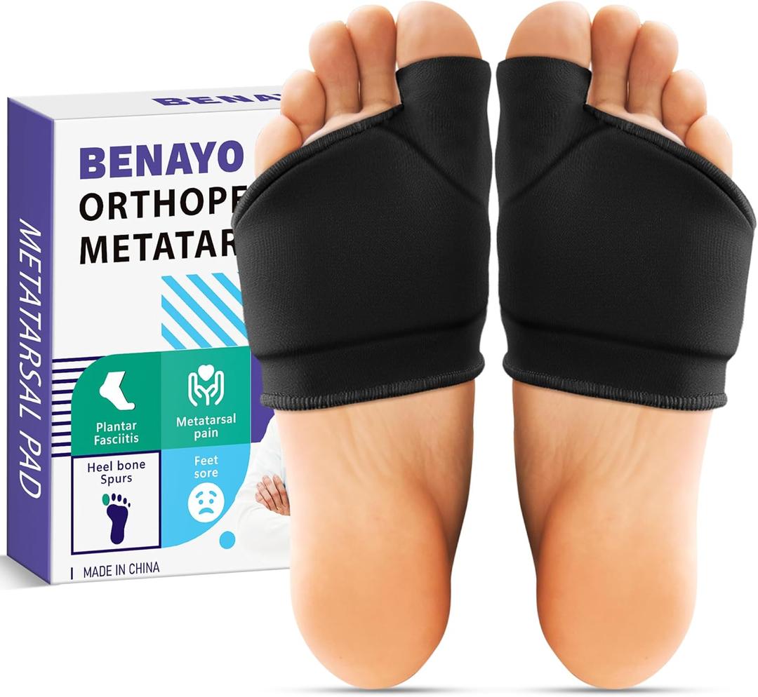 Orthopedic Metatarsal Pads, Ball of Foot Cushion with Gel Pad for Women and Men, Foot Pads for Ball Pain Relief, Morton's Neuroma, Metatarsalgia Support. Medium