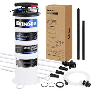 ExtreSpo 6.5L Pneumatic/Manual Oil Extractor, Fluid Extractor Pump with Pump Tank Remover & 4 Tubes for Oil Change and a Brake Bleeding Hose for Brake Fluid Change