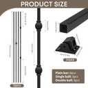 12 Pack Wrought Iron Balusters for Stairs - 1/2" Square Satin Black Metal Stair Balusters, 44" Length Hollow Iron Spindles with Swivel Shoes, Modern Baluster Kit for Home, Office, and Outdoor Use