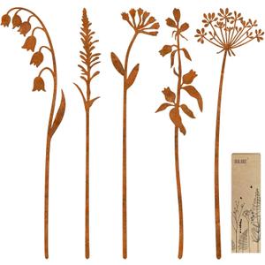 Metal Flowers for Outside,Decorative Garden Stakes,Flower Bed Decor Plant Stakes,Metal Art for Outside,Yard Art Outdoor for Lawn Yard, Walkway and Flower Garden, 3x14 inches