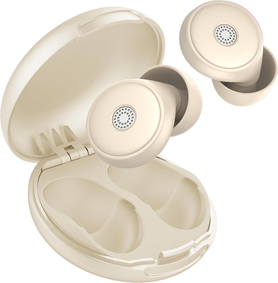 Ear Plugs for Sleeping Noise Cancelling, 45dB Soft Earplugs for Concert, Reusable Ear Plugs for Noise Reduction with Case & 8 Eartips, for Sleeping, Concert, Working, Studying, Traveling (Off White)