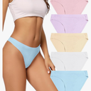 voenxe Women Bikini Underwear, Seamless Breathable Ladies Panties, No Show Comfortable Briefs Undies for Women, Hipster, 5-Pack, Size: XS-S