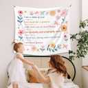WAITPI Christian Inspirational Hanging Wall Tapestry for Girls Classroom Bedroom, Floral Bible Verse Wall Tapestries, Cute Motivational Scripture Wall Hanging for Dorm Living Room Decor 50x60 inches